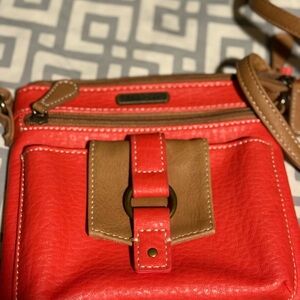 Elegant orange and Tan Crossbody Bag